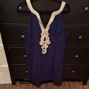 Lilly Pulitzer Navy Dress with Gold Accents